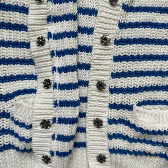 Tommy Hilfiger Blue & White Striped Knit Cardigan - Picture 4 of 9
